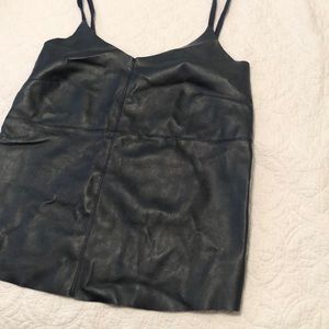 Derek Heart Faux Leather front Tank